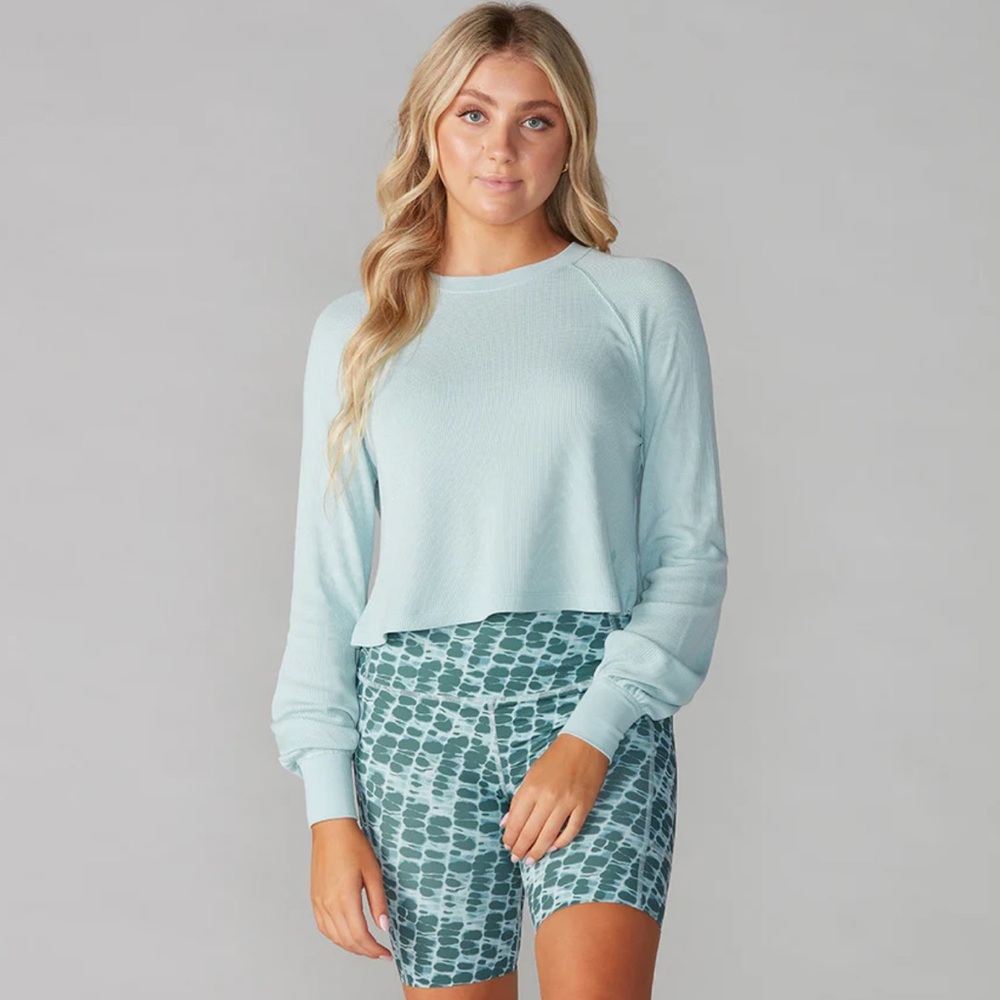Tavi Renew waffle Knit Crop Long Sleeve Top